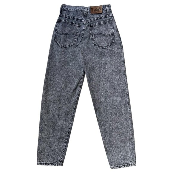 80s vintage “super baggy” Lee acidwash jeans bleached mid rise tapered relaxed. - Picture 2 of 5